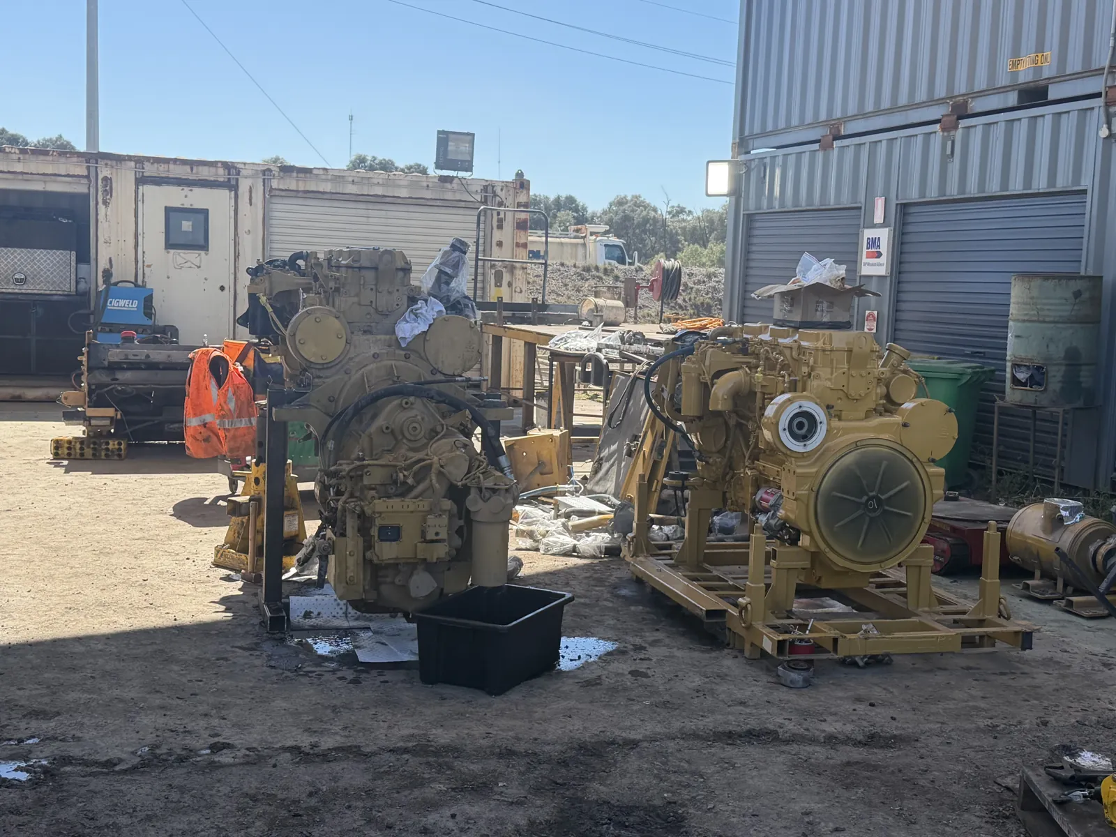 Engines staged for rebuild