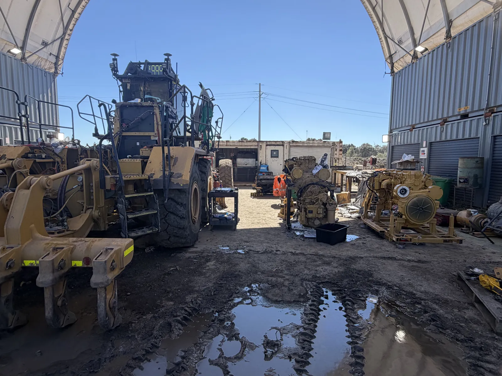 Loaders and dozers in the yard