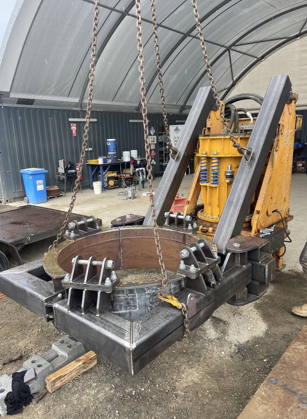 Fabricated frame in the workshop